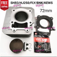MOTORCROSS CHINA 250cc Original Cylinder Block Set 72mm Assy SHR/SHR-3/HJ250-4T/BNK-3/KEWS250-4T K16