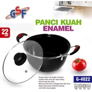 Enamel Sauce Pot Glass Lid 22cm GSF