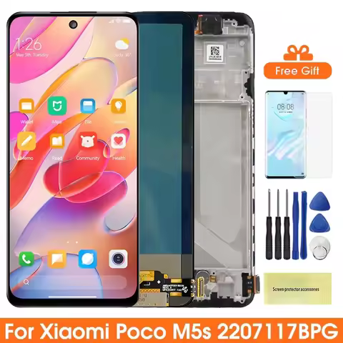 6.43" Poco M5s Super Amoled Screen, for Xiaomi Poco M5s 2207117BPG Lcd Display Touch Screen Digitize