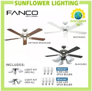 FANCO FFM2000 Fanco Ceiling Fan E-Series FFM 2000 52 inch Light Kit 402-3L MEGAMAN 9.5W LED Bulb
