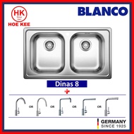 (Sink+Mixer) Blanco Dinas 8 Stainless Steel Kitchen Sink + Blanco Sink Mixer Chrome