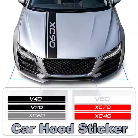 Car Front Hood Sticker for Volvo XC70 XC60 XC40 XC90 V40 V50 V60 V70 V90 Modified Auto Sport Bonnet 
