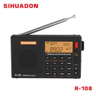 【ซื้อ 2 แถม 1】SIHUADON R-108 FM/SW/MW/LW AIR BAND DSP วิทยุพกพา | วิทยุแบบชาร์จไฟได้ | นาฬิกาปลุกวิท