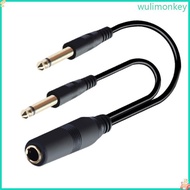 WU 6 35mm Male to 1 4inch Y Splitters Cable 6 35mm to 2x6 35mm Mono TS Music Adapters