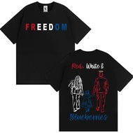 Casual Men's T-shirt White Rouge and Blueberries Freedom Charlie Kirk Fashion Clothing Casual T-shir