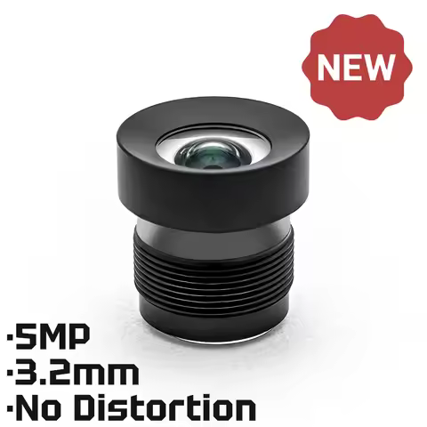 HD 5MP M12 Mount Lens 3.2mm No Distortion Aperture F2.6 Format 1/2.7" With 650nm Filter For Surveill