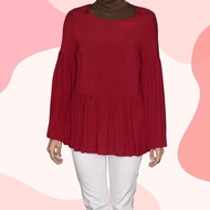 Red flowy cotton blouse