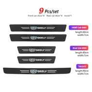 Geely Car Door Sill Plate Protector Carbon Fiber Anti-scratch Geely Okavango Coolray Accessories