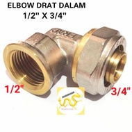 Elbow Drat Dalam 1/2 X 3/4 Inch Frap Keni Sambungan Pipa Air Panas