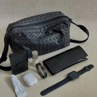 【ready stock】Issey Miyake same style One-shoulder crossbody bag casual men's and women's geometric rhombic matte bag