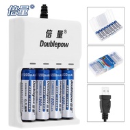 Doublepow USB Battery Charger + 4 AA 1200mAh Rechargeable Battery