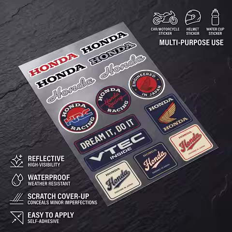 FOR HONDA HRC Durable Waterproof Reflective Decor Sticker Scratch Cover For Motorcycle Car Helmet Fr