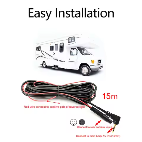 Rear Camera Extension Cord Cable 15m 50 for feets for WOLFBOX G840S / G930/ G840H / G850 / G900 Mirr