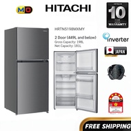 Hitachi 198L INVERTOR Twin Door Refrigerator 2 Door Top Mount Freezer Fridge HRTN5198MXMY Reversible