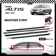 Toyota Altis 2008 - 2013 Weatherstrip Window Rubber Seal Door Belt Moulding Strip Getah Accessories 