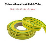 Yellow+Green Heat Shrink Tube 2:1 Diameter 1 1.5 2 2.5 3 3.5 4 5 6 ~50mm  Soft Cable Sleeve Professional  Line Wire Wrap Cover Protection - 3/10Meter