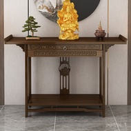 Q💕Altar Buddha Shrine Household Chinese Solid Wood Altar Altar Buddha Table a Long Narrow Table Altar Incense Burner Tab