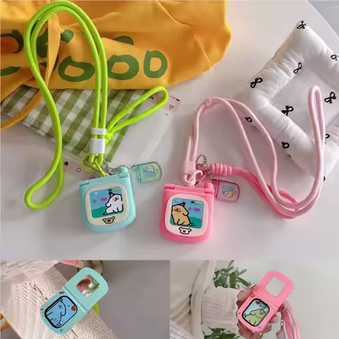 Cute Flip Mirror Lanyard Kids Case For Apple Watch Sport 1/2/3/4/5/6/7/8/9st Gen S10 S11 Ultra SE 38