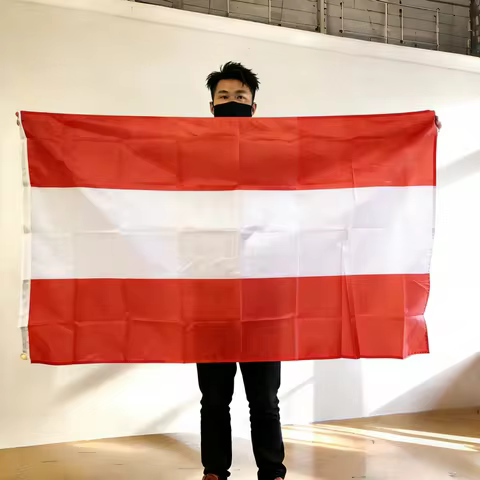 Austria Flag 150x90cm 3x5 FT Austrian National Flag Red White Red Stripes Polyester Double Stitched 