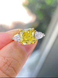 今日福利收藏拍賣級別品質😎💛! GIA 3.03ct Fancy Intense Yellow Diamond Ring👑! VVS2, 1.306ct white diamond  頂級色無封底！G