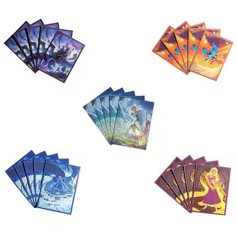 60Pcs/Set 66x91mm Anime TCG Game Lorcana Trading Card Game DIY Matte Card Sleeve Hobbies Collection 