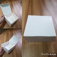 White Box Size 17 x 17 x 8.5 cm for slice cake, brownies, chiffon, etc. (PRICE FOR 10 PCS BOXES)