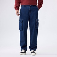 Giordano Mens กางเกงผู้ชาย Relaxed Premium Cargo Jeans 01115043001 กางเกงยีนส์ผู้ชาย กางเกงจิออดาโน