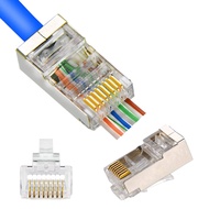 PETECHTOOL RJ45 CAT6 Connector End Pass Through Ethernet 8P8C Modular Plug for Ethernat Cable(20 Pie