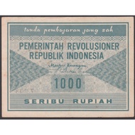Uang 1000 rupiah PRRI semi Polymer souvenir replika repro