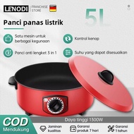 LANGSUNG PAKAI | WAJAN ENAMEL MULTIFUNGSI TEFLON BESAR 12 INCH FRY PAN ELEKTRIK ANTI LENGKET 5L PANC