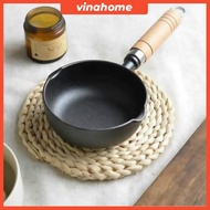 Monolithic cast iron pan, deep cast iron pan with wooden handle, size 13cm, premium quality mini cas