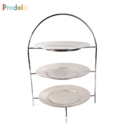 [Predolo] 3-Tier Cake Stand Stainless Steel Dessert Stand Elegant 3-Tier Server for Party