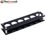 1set 1 set 6 Holes Acrylic Wine Glass Organizer Holder Goblet Serving Tray Rack Black 29.2x6.6x5.2cm