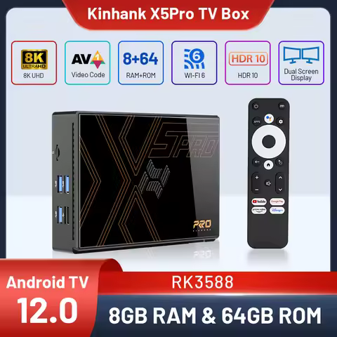 Super Console X5Pro Smart TV Box With Android TV12 8K@60FPS 4K@120PFS 8G+64G 2.4G & 5G Dual Wifi 100