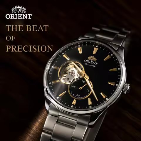 ORIENT Automatic Mechanical Watch Skeleton Small Second Dial Stainless Steel Band Business Men Wrist