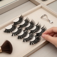 5 pairs of 8D Messy-Wind Fluffy Lashes, Handmade Volume Set for Plush Comic Eyes, Day-to-Night  5 Pa