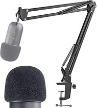 K678 Mic Stand with Pop Filter - Microphone Boom Arm Stand with Foam Windscreen for Fifine K678 USB Podcast Microphone by YOUSHARES
