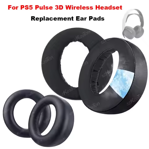 Replacement Ear Pads for PS5 Pulse 3D Wireless Headset Soft Protein Leather/Cooling Gel Noise Isolat