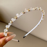 Bando Kristal Korea Headband Kristal Manik Berlian Elegan Kekinian Mewah Aksesoris Rambut Wanita