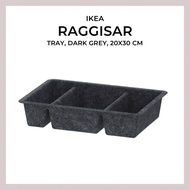 Ikea RAGGISAR tray, dark grey, 20x30 cm storage drawer organizer basket
