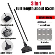 3 in 1 Aquarium cleaning tools aquarium cleaner fish net algae scraper aquarium foam scrub