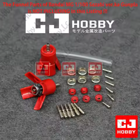 for MG 1/100 Sazabi ver. Ka Model CJ Hobby Metal Silver Details Add-on Parts Fin Funnel Barrel Thrus