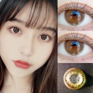 【ready stock & give gifts】2pcs Colorful Contact lens Yearly use chocolate lenses  degrees0.00-8.00  