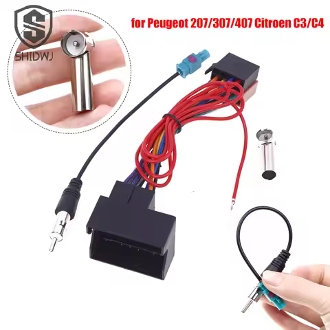 Car Stereo FM Audio ISO Wiring Harness Cable Radio Antenna Wire Adapte For 207 307 407 C3 C4 Auto DI