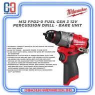 MILWAUKEE M12 FUEL GEN III PERCUSSION DRIVER/DRIVER - BARE (M12 FPD2-0)
