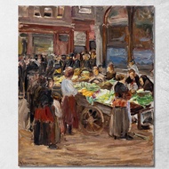 Art reproduction Jewish Street in Amsterdam Max Liebermann mlb43 รูปติดผนัง ภาพที่มีชื่อเสียง ภาพพิม
