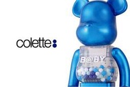 Spp的玩具 藝術品 My first baby BE@RBRICK COLETTE 400% 千秋 法國限定 金屬藍色