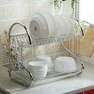 2-tier Stainless Dish Rack - 2-Tier Minimalist Dish Drainer Rack