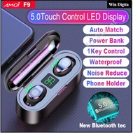 Experience freedom with F9 TWS Wireless Earphones: Bluetooth V5.0, LED Display, 2000mAh Power Elevat