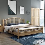 🛏️ Northern Europe Solid Wood Bed Frame Queen Headboards High Quality Material Kayu Katil Murah